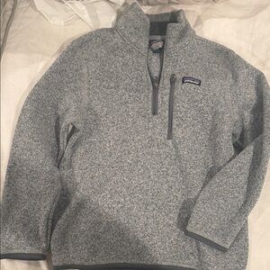 Patagonia Boys Half Zip 7-8 Small Heathered Gray pullover